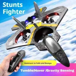 RC Spin Plane Foam Drone Jet Fighter Remote Control Airplane Glider Boy Gift Toy - Picture 1 of 34