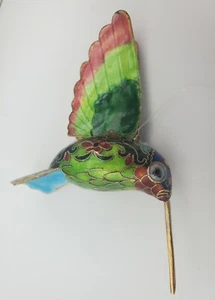 Hummingbird Pier 1 Kubla Cloisonne Enameled Christmas Ornament Bird Decor - Picture 1 of 7