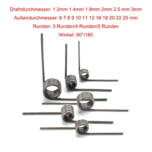 Torsionsfederklemme Aus Federstahl 1.2mm–3mm Durchmesser 90°180° AD 6mm–25mm - Picture 1 of 84