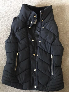 Ladies Black Gilet With Golden Coloured Buttons And Zip Size 8 VGC - Picture 1 of 3