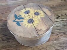 Vintage sunflower kawaii wooden pegged Cottagecore huge 16” pantry Box 