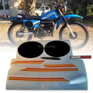 Sticker Fuel Tank Gas Set Pair Side L/R TS100ER Emblem Logo For SUZUKI TS 100 ER - Picture 1 of 6