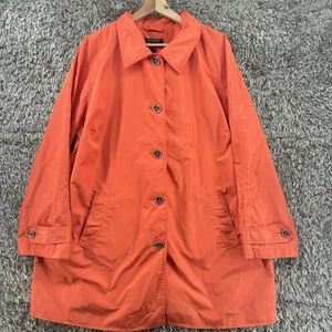 Lauren Ralph Lauren Trench Rain Coat Womens 2X Orange Gold Button - Picture 1 of 11