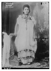 8" x 10" 1910 Vintage Photo of:Mexican Woman Yucatan - Picture 1 of 1