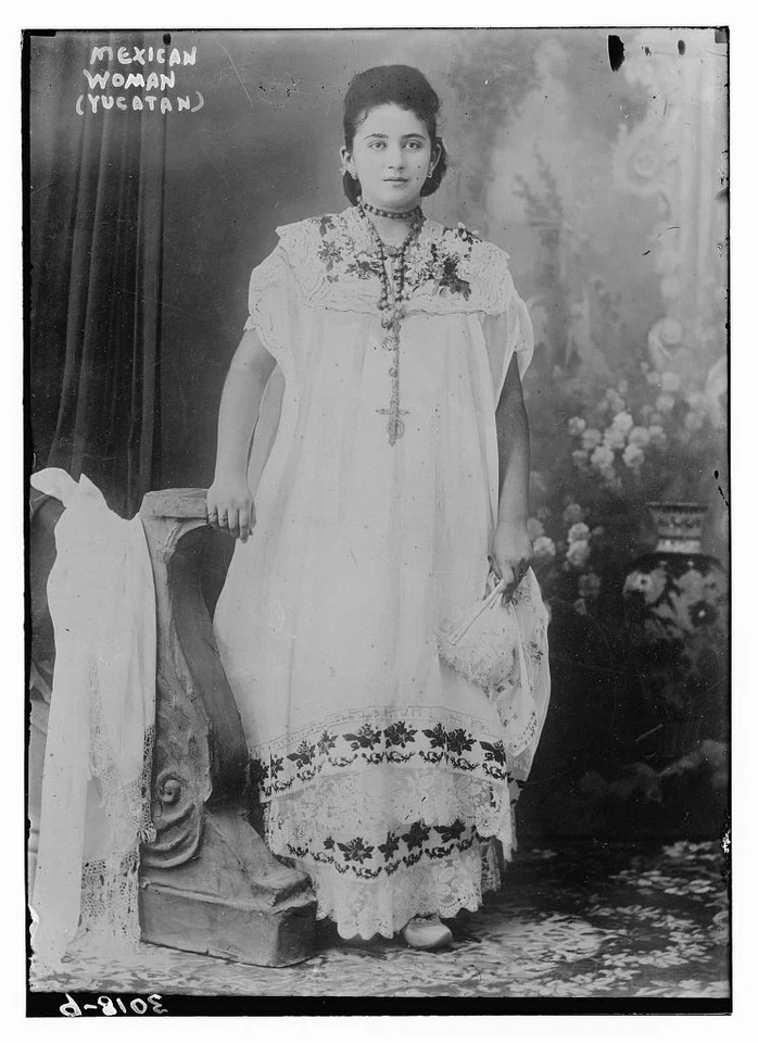 Foto vintage de 8" x 10" 1910 de: Mujer mexicana Yucatán Foto 1 de 1