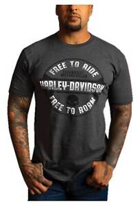 Harley-Davidson Men's Roaming Short Sleeve Crew-Neck T-Shirt - Charcoal