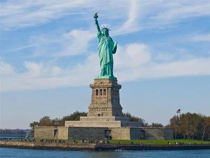 FOTO DE PÓSTER BRILLANTE ESTATUA DE LA LIBERTAD Nueva York dama ellis isla ny 1796 - Imagen 1 de 1