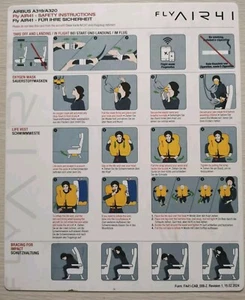 Safety Card Fly Air41 A319/A320 - Bild 1 von 2