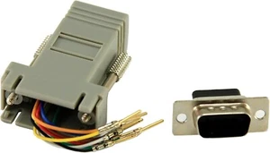 InstallerCCTV DB9 RS232 RS422 RS485 Modular Male Convert to RJ45 Adapter, Unpinn - Picture 1 of 1