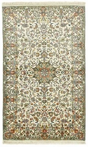 Alfombra de seda de cachemira 153x93 cm anudada a mano alfombra oriental nueva - Imagen 1 de 9