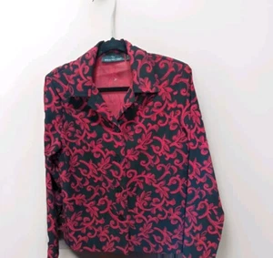 Briggs New York Women’s Red/Black Floral Pattern Blazer Size Medium - Picture 1 of 14