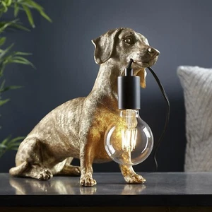 ENDON | Tischleuchte Dachshund | 1-flammig | 10W E27 | Polyresin/Metall | Gold- - Bild 1 von 11