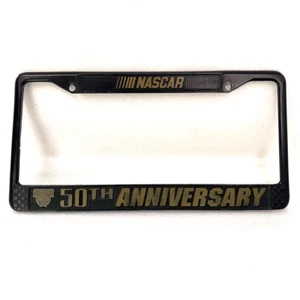 Vintage Nascar License Plate Frame Black Metal 50th Anniversary - Picture 1 of 8