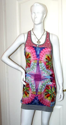 Vestido Custo Barcelona Multicolor Floral Sin Mangas Talla 2 #17/18 Foto 1 de 4