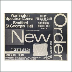 New Order 1986 Warrington und Bradford Konzert Poster (UK) - Bild 1 von 1