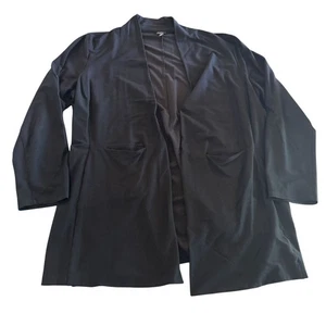 Eileen Fisher Women Black Lightweight Open Front Cardigan Top Pockets, Size 1X - Imagen 1 de 8