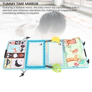 Baby Mirror Tummy Time Toy Infant Floor Mirror With Crinkle Cloth Book - Picture 1 of 24