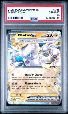 Pokemon SV Paradox Rift #058 2023 Mewtwo EX PSA 10 cartas ¡GEMA COMO NUEVA! Trusted Seller Foto 1 de 2