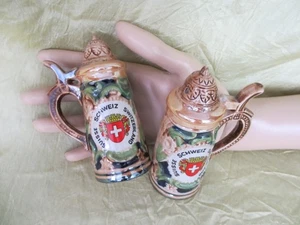 Glanz LUSTRE Bierkrüge Rotes Kreuz Schweiz Salz & Pfefferstreuer Souvenir 4" - Bild 1 von 8