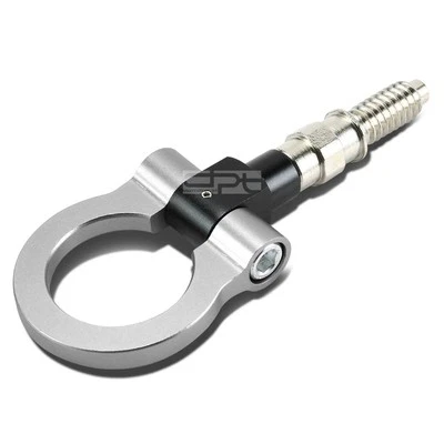 1.88"OPENING EDM EUROPEAN CAR ALUMINUM SILVER RACING TOWING TOW HOOK HAULING KIT - Image 1 of 4