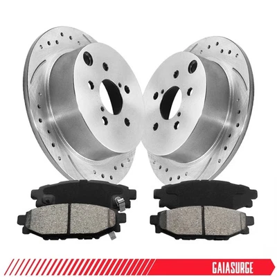 REAR DRILLED Rotor Brake Pad for 2017-2019 Ford Escape Fusion Lincoln MKC 316mm - Image 1 of 4