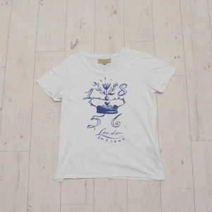 Luxury Burberry T-Shirt Unisex sz XS Women's Oversized Cotton Big Logo White Tee - Picture 1 of 15
