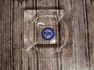 Vintage glass ashtray PURE gas "BE SURE WITH PURE" LOOK!! - Bild 1 von 6