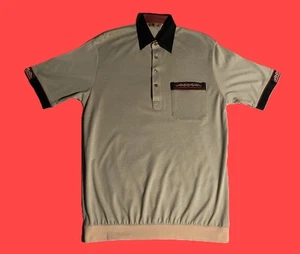 Vintage 1980s Gabicci Polo T Shirt Size-Medium Chest-40" Gold Navy Short Sleeve - Picture 1 of 8