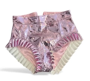 Char Pink Rüschen Vinyl Shorts Größe Large - Bild 1 von 3