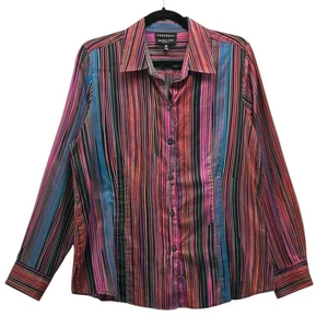 Foxcroft Button Up Top 12 Fitted Maximalist Eklektisch Karriere Büro Arbeit Business - Bild 1 von 14