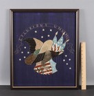 Antique WWII American Flag Eagle & Shield Japanese Trapunto Silk Embroidery