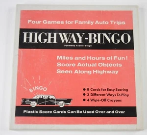 Travel Bingo Vintage 1955 Trader Publishing Highway Trademark Signs Complete - Imagen 1 de 12
