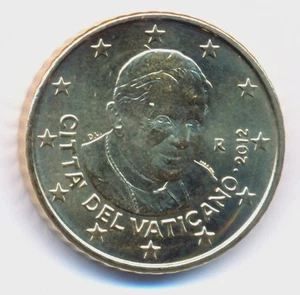 Vaticano 2012 euro moneda 50 céntimos Papa Benedicto XVI sin banco nuevo - Imagen 1 de 1