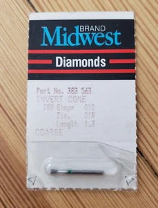 Midwest Brand Inverted Cone Coarse Diamond Dental Bur, FG Shank - Picture 1 of 5