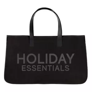 Holiday Essentials Black Canvas Tote Size 20in W x 11in H x 6in D Pack of 2 - Picture 1 of 1