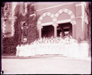 LATE 1800s or EARLY 1900s GLASS NEGATIVE, WOMAN'S COLLEGE GRADUATION-1 - Picture 1 of 2