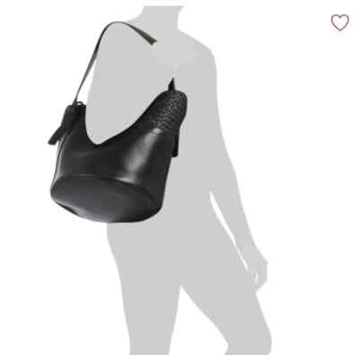 Bolso Falor Negro Parte Inferior Lisa Cuero Cubo Grande Bolso de Hombro, Cartera ~ $525.00 Foto 1 de 4