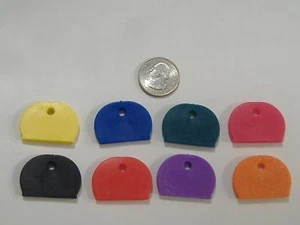 LOT OF EIGHT JUMBO ASSORTED COLOR KEY IDENTIFIER CAPS IDENTIFICATION FOR KEYS - Picture 1 of 2