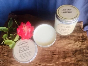 Tallow Mineral Sunscreen, Three Ingredients, 25% Zinc, Sensitive Skin, SPF 40 - Picture 1 of 9