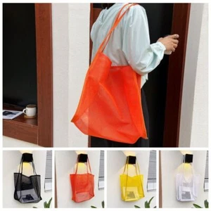 Transparent Beach Handbag Pockets Fluorescence Color Handbag Swimming - Picture 1 of 12