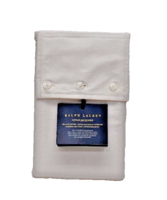 Lauren Ralph Lauren Organic Cotton Lovan Jacquard Two Pillowcases Parchment New! - Image 1 of 4