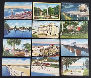 Florida, Fort Myers, Pensacola, Melbourne, postales antiguas, lote de 12__ - Imagen 1 de 14