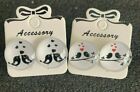 2 pairs of 18 mm wide white and black" love bird" acrylic  button style earrings