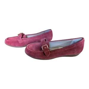Lands End Rust Suede Buckle Flat Loafers Size 8.5D Classic Academia Fall Fav - Picture 1 of 6