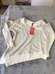 Evereve 'ELAN' asymmetrischer Pullover mit Raglanärmeln meliert grau Gr. S Neu mit Etikett - Bild 1 von 12