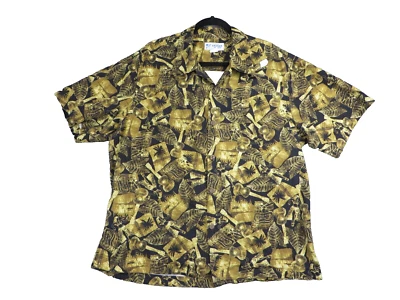 Vintage Kilauea Made in Hawaii Men's Button Down Hawaiian Shirt Guitar Palm XL - Image 1 of 4