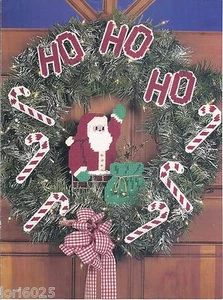 **HAPPY HOLIDAYS KRANZ ZUM NÄHEN - WEIHNACHTSMANN**KUNSTSTOFF LEINWANDMUSTER** - Bild 1 von 1