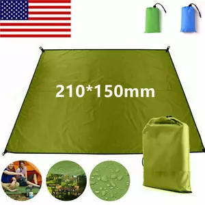 210x150cm Waterproof Camping Tent Tarp Sun Rain Shade Shelter Canopy Cover Mat - Picture 1 of 9