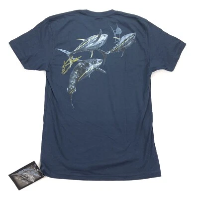 NEW KScott HUK Men's Tuna Tango T-Shirt Navy Blue • Small - Image 1 of 4