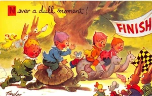 BAMFORTH KINDER FRÖHLICHE NACHRICHT POSTKARTE SCHILDKRÖTE UNBENUTZT SEHR GUT - Bild 1 von 2